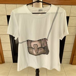 NWT WHY Graphic Faux Studded Tee, Women’s Sz XXL